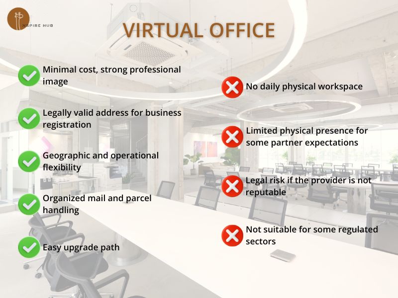 Pros and cons of virtual office