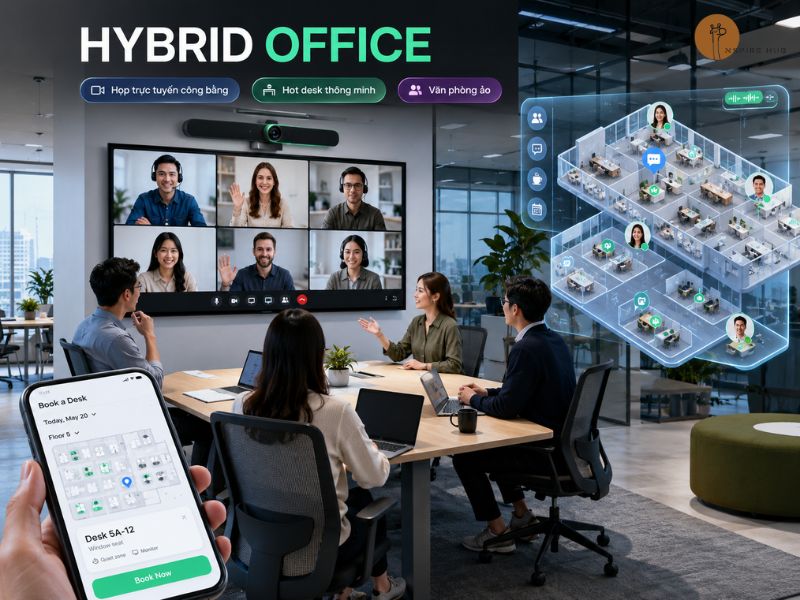 Hybrid office models are gaining popularity