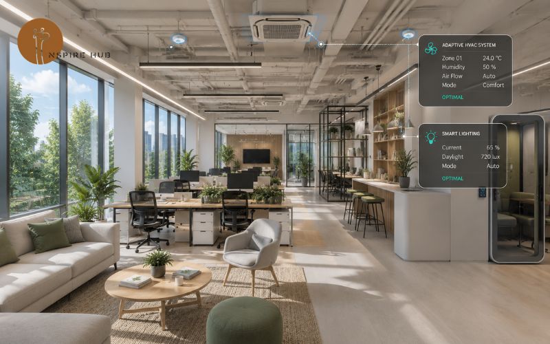 Smart office with ventilation and lighting