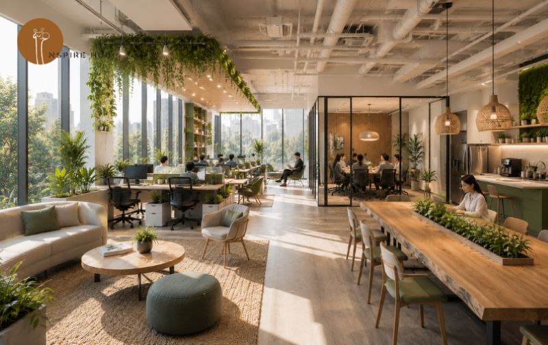 Green office linked to ESG and well-being