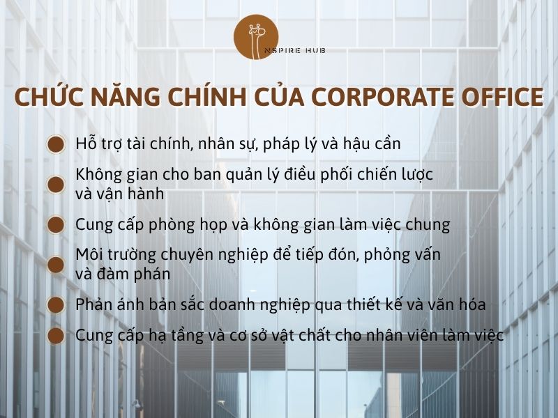 Các chức năng chính của văn phòng tập đoàn