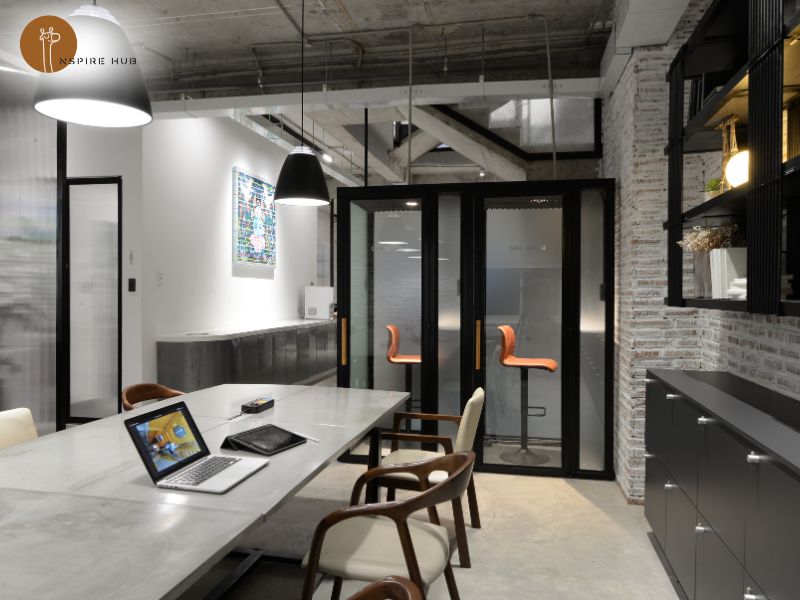 Amenities such as phone booths are also available in the workspace