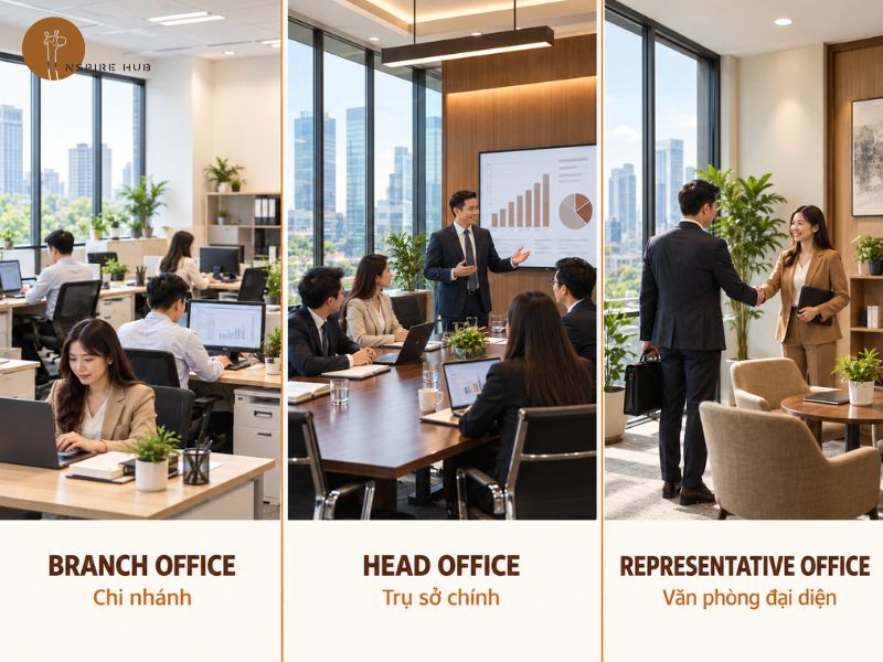 Khác biệt giữa Branch office và các loại hình văn phòng khác